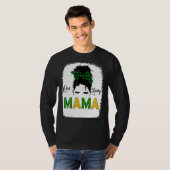 One Lucky Mama Messy Bun Leopard St Patrick S Day T-Shirt (Vorne ganz)