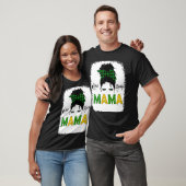 One Lucky Mama Messy Bun Leopard St Patrick S Day T-Shirt (Unisex)