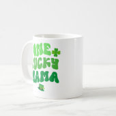 One Lucky Mama St. Patrick's Day Kleeblatt Kaffee Kaffeetasse (Vorderseite Links)