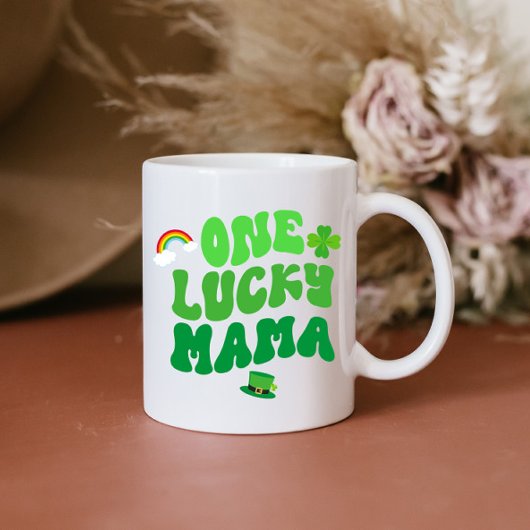 One Lucky Mama St. Patrick's Day Kleeblatt Kaffee Kaffeetasse