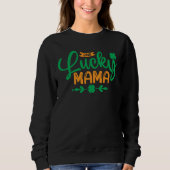 One Lucky Mama-St Patricks Day-Kleeblatt-Mama-Funn Sweatshirt (Vorderseite)