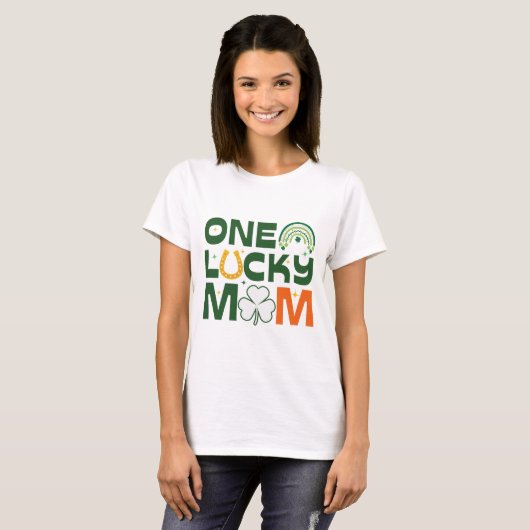 One Lucky Mama T - Shirt, Saint Patrick's day Gesc T-Shirt (Vorne ganz)