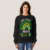 One Lucky Math Teacher Leopard St Patricku2019s Da Sweatshirt (Vorne ganz)
