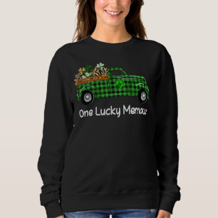 One Lucky Memaw Green Kariert Truck Kleeblatts St Sweatshirt