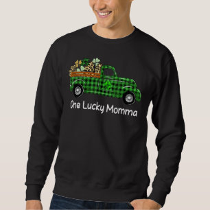 One Lucky Momma Green Kariert Truck Kleeblatts St Sweatshirt