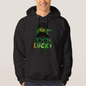 One Lucky Momma Messy Bun Leopard St Patrick's Day Hoodie (Vorderseite)