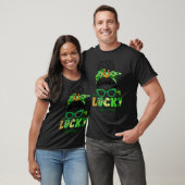 One Lucky Momma Messy Bun Leopard St Patrick's Day T-Shirt (Unisex)