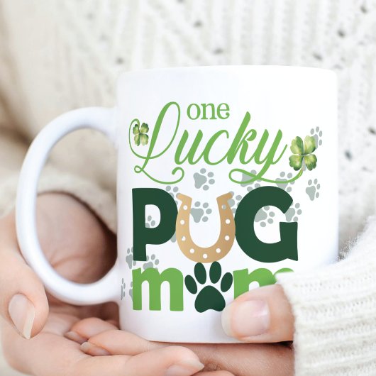One Lucky Mops Mama St. Patrick's Day Foto Kaffeetasse