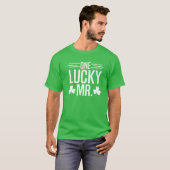 One Lucky Mr St Patricks Day Irish Kleeblatt Coupl T-Shirt (Vorne ganz)