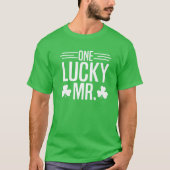 One Lucky Mr St Patricks Day Irish Kleeblatt Coupl T-Shirt (Vorderseite)