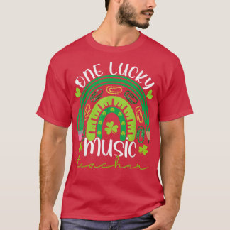 One Lucky Music Teacher Rainbow St Patrick Day Men T-Shirt
