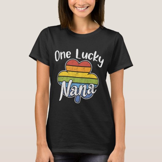 One Lucky Nana Striped Irish C St Patrick's Day T-Shirt (Vorderseite)