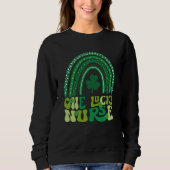 One Lucky Nurse Groovy Retro Rainbow St Patricks D Sweatshirt (Vorderseite)