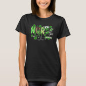 One Lucky Nurse ICU RN Retro Groovy Patrick's Day  T-Shirt (Vorderseite)