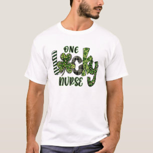 One Lucky Nurse Leopard Kariert St Patrick’s Day 2 T-Shirt