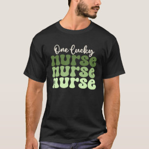 One Lucky Nurse Nicu Er Icu Peds Retro St Patricks T-Shirt