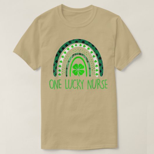 One Lucky Nurse Rainbow Kleeblatt St Patricks Day T-Shirt (Design vorne)