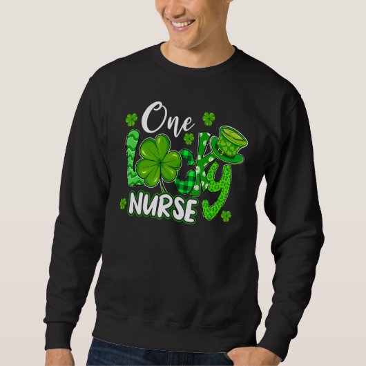 One Lucky Nurse Saint Paddys RN St Patricks Day Nu Sweatshirt (Vorderseite)