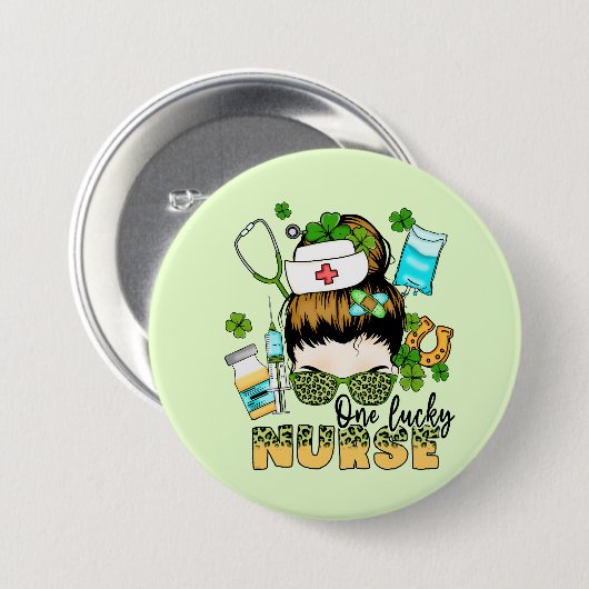 One Lucky Nurse St. Patrick's Button (Vorne & Hinten)