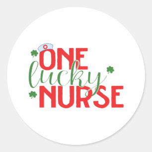 One Lucky Nurse St Patricks Day Celebration Runder Aufkleber