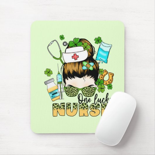One Lucky Nurse St. Patrick's Mousepad (Mit Mouse)