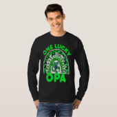 One Lucky Opa Good Luck Green Rainbow Shamrock Leo T-Shirt (Vorne ganz)