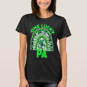 One Lucky Pa Good Luck Green Rainbow Shamrock Leop T-Shirt (Vorderseite)