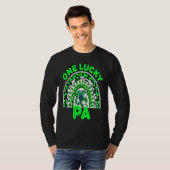 One Lucky Pa Good Luck Green Rainbow Shamrock Leop T-Shirt (Vorne ganz)