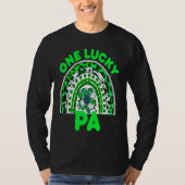 One Lucky Pa Good Luck Green Rainbow Shamrock Leop T-Shirt (Vorderseite)
