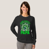 One Lucky Papa Good Luck Green Rainbow Shamrock Le T-Shirt (Vorne ganz)