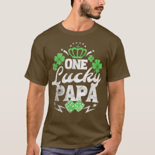 One Lucky Papa St Patricks Day Gift Vintager 70er T-Shirt