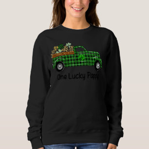 One Lucky Pappy Green Kariert Truck Kleeblatts St Sweatshirt
