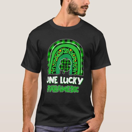 One Lucky Paramedic Rainbow Kleeblatt St Patrick S T-Shirt (Vorderseite)
