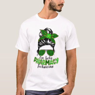One Lucky Pharmacy Technician St Patrick's Day Mes T-Shirt