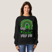One Lucky Pop Pop Leopard Print Rainbow St Patrick Sweatshirt (Vorne ganz)