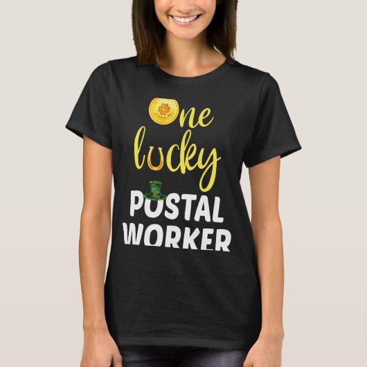 One Lucky Postal Worker Saint Patrick's Day Postma T-Shirt (Vorderseite)