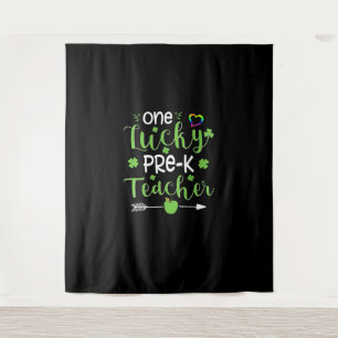 One Lucky Pre-K Teacher Shirt St Patricks Day Iris Wandteppich