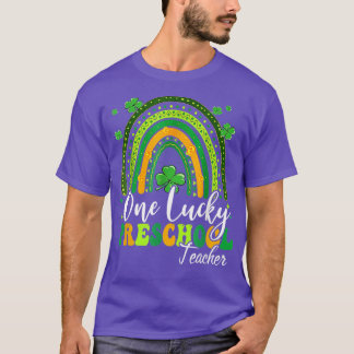 One Lucky Preschool Lehrer Rainbow Kleeblatt Patri T-Shirt