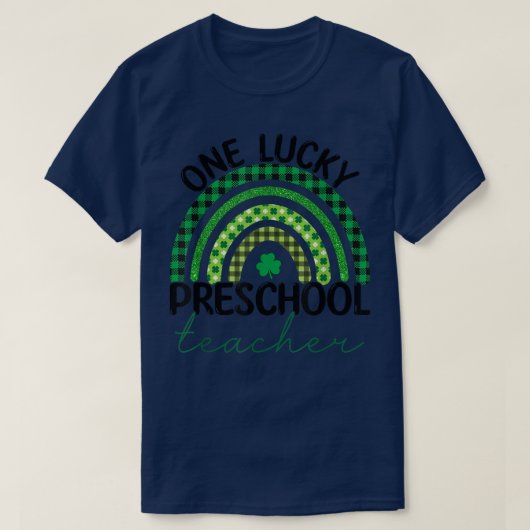 One Lucky Preschool Lehrer Rainbow St Patrick Day T-Shirt (Design vorne)
