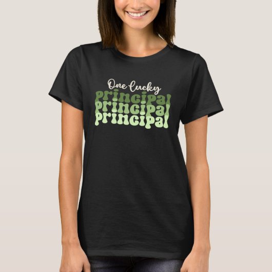 One Lucky Principal Retro St Patricks Day Principa T-Shirt (Vorderseite)