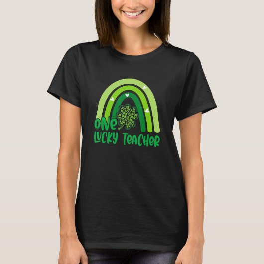 One Lucky Rainbow Teacher Funny St Patricku2019s D T-Shirt (Vorderseite)