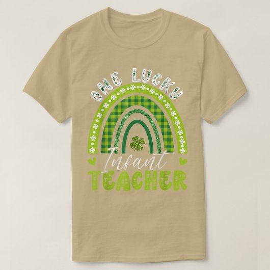 One Lucky Säugling Teacher Rainbow St Patrick Day  T-Shirt (Design vorne)