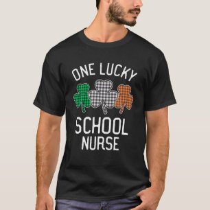 One Lucky School Nurse St Patrick's Day Irish Flag T-Shirt