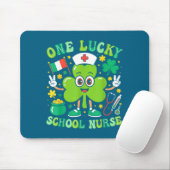 One Lucky School Nurse St Patrick's Day Shamrock I Mousepad (Mit Mouse)