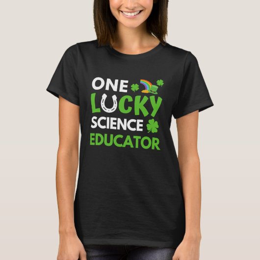 One Lucky Science Educator  St Patricks Day Scienc T-Shirt (Vorderseite)