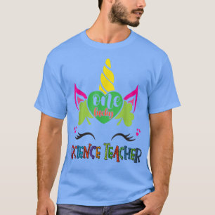 One Lucky Science Teacher Unicorn Face St Patricks T-Shirt