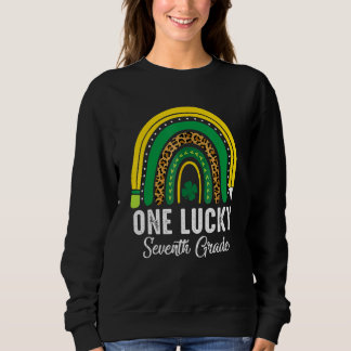 One Lucky Seventh Grade Rainbow St Patricks Day Te Sweatshirt