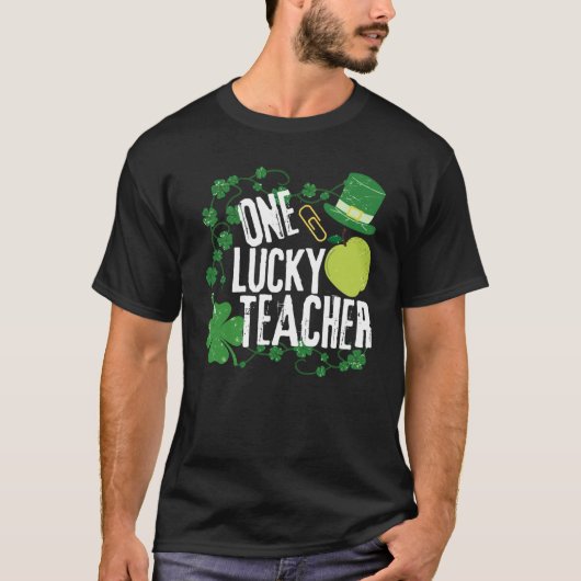 One Lucky Shamrock Teacher St Patrick's Day School T-Shirt (Vorderseite)