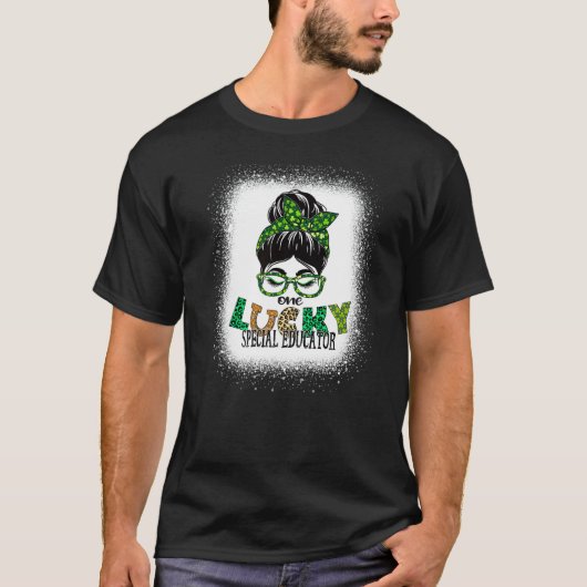 One Lucky Special Educached St Patricks Da T-Shirt (Vorderseite)
