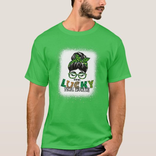 One Lucky Special Educached St Patricks Da T-Shirt (Vorderseite)